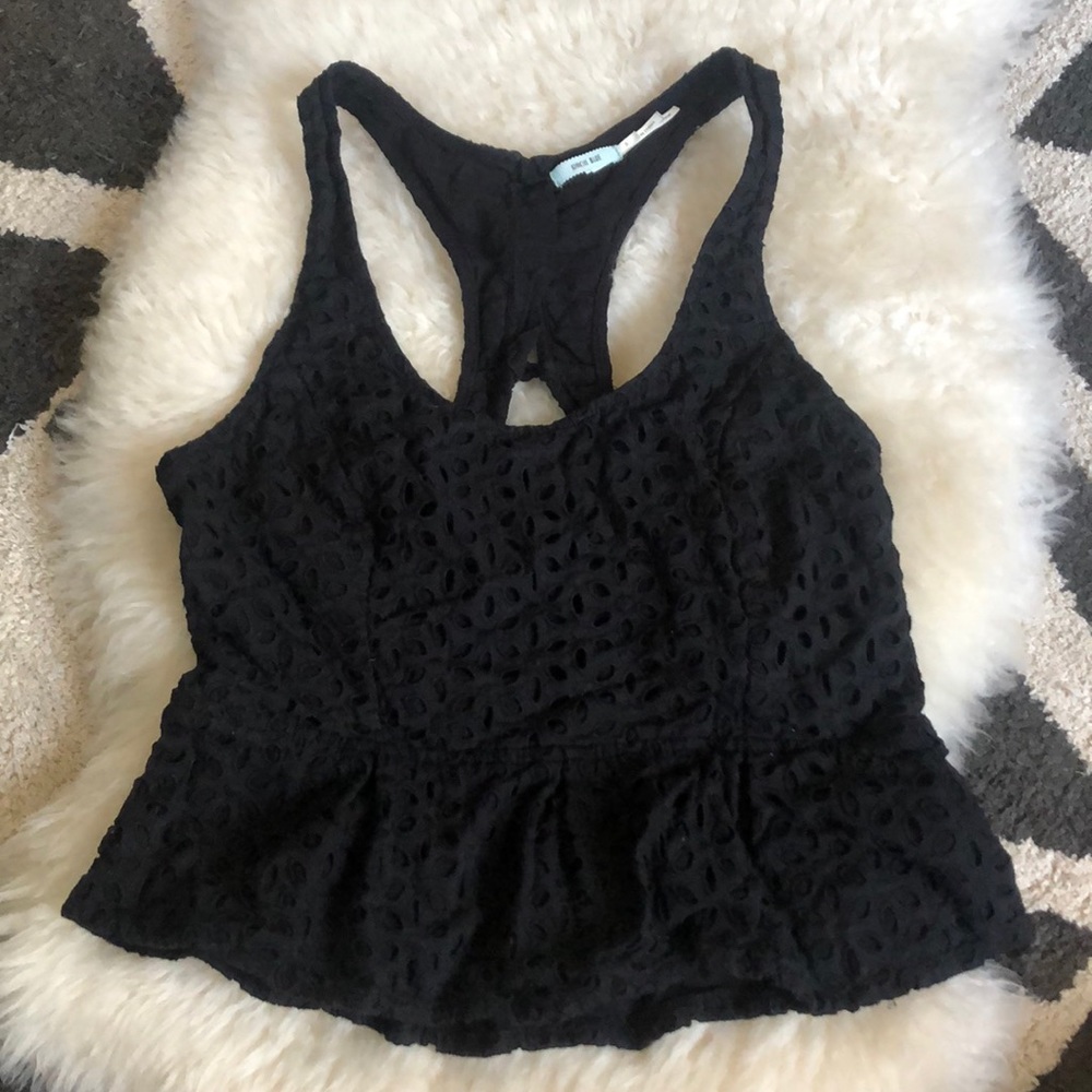 Black Pleplum Crop